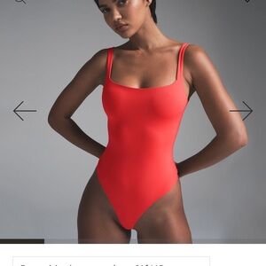 Skims red bodysuit